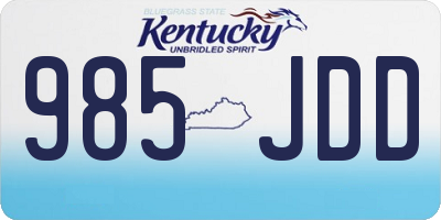 KY license plate 985JDD