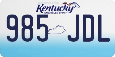 KY license plate 985JDL