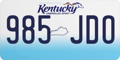 KY license plate 985JDO