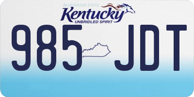 KY license plate 985JDT