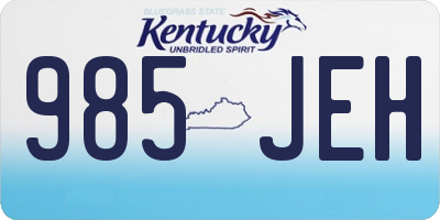 KY license plate 985JEH