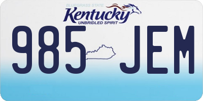 KY license plate 985JEM