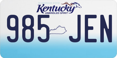 KY license plate 985JEN