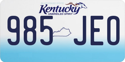 KY license plate 985JEO