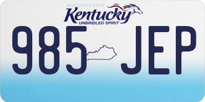 KY license plate 985JEP
