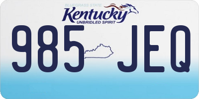 KY license plate 985JEQ