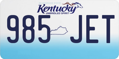 KY license plate 985JET