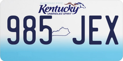 KY license plate 985JEX