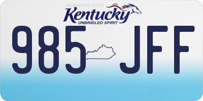 KY license plate 985JFF