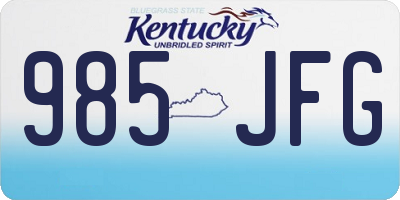 KY license plate 985JFG