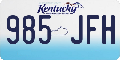 KY license plate 985JFH