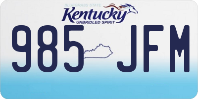 KY license plate 985JFM