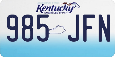 KY license plate 985JFN