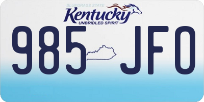 KY license plate 985JFO