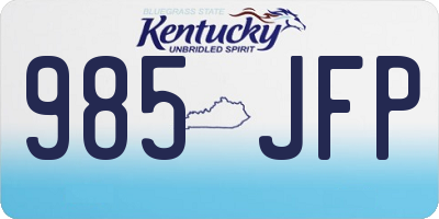 KY license plate 985JFP