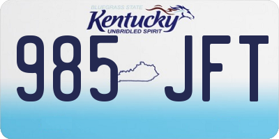 KY license plate 985JFT