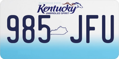 KY license plate 985JFU