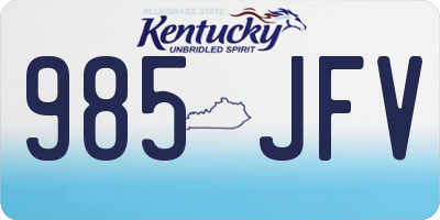 KY license plate 985JFV