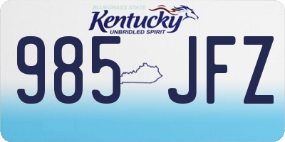 KY license plate 985JFZ