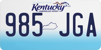 KY license plate 985JGA