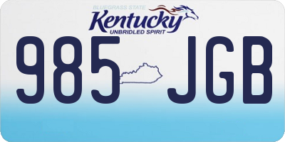 KY license plate 985JGB