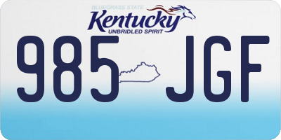 KY license plate 985JGF