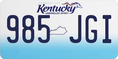 KY license plate 985JGI