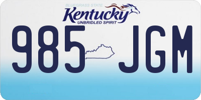 KY license plate 985JGM