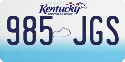 KY license plate 985JGS