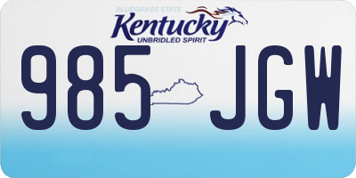 KY license plate 985JGW