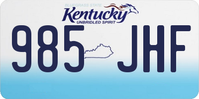 KY license plate 985JHF