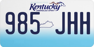 KY license plate 985JHH