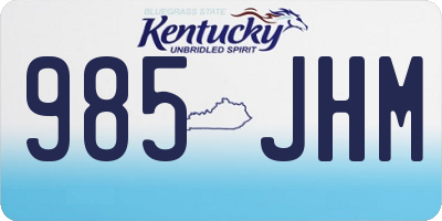 KY license plate 985JHM