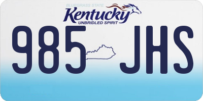 KY license plate 985JHS