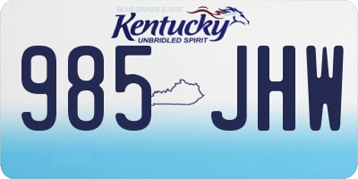 KY license plate 985JHW