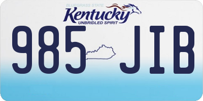 KY license plate 985JIB