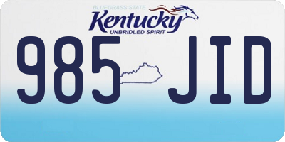 KY license plate 985JID