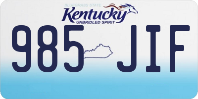 KY license plate 985JIF