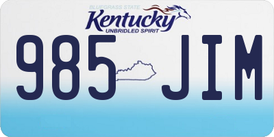 KY license plate 985JIM