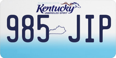 KY license plate 985JIP