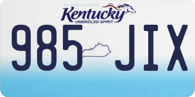 KY license plate 985JIX