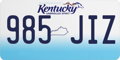 KY license plate 985JIZ