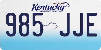 KY license plate 985JJE