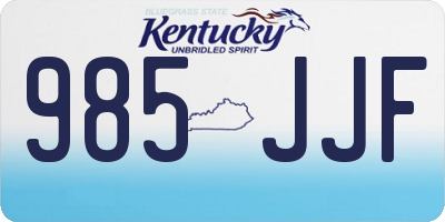 KY license plate 985JJF