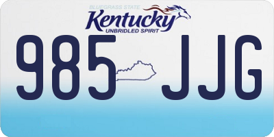 KY license plate 985JJG