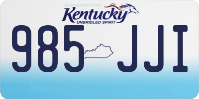 KY license plate 985JJI