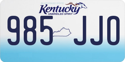 KY license plate 985JJO