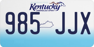 KY license plate 985JJX
