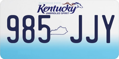 KY license plate 985JJY