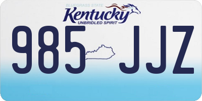 KY license plate 985JJZ